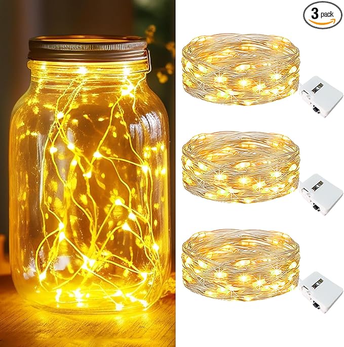 3-Pack Christmas Twinkle Lights, Waterproof for Patio