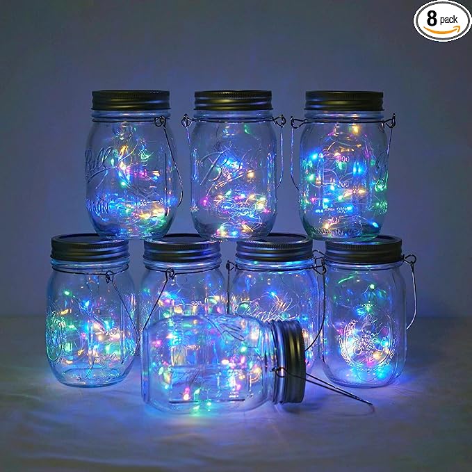 Christmas Yard String Lights 8-Pack, 20 LED Waterproof
