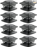 8-Pack Solar Post Cap Lights, Black Waterproof