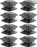8-Pack Solar Post Cap Lights, Black Waterproof