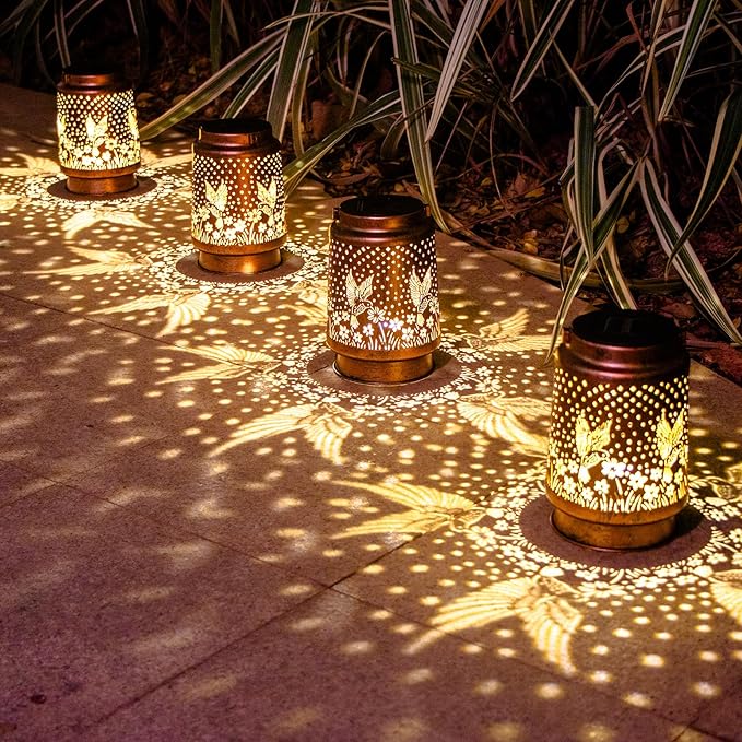 Hummingbird Solar Lantern Set 2-Pack, Classic Patio Lighting