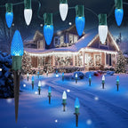 20 LED Christmas Twinkle Lights, 7ft Waterproof for Porch