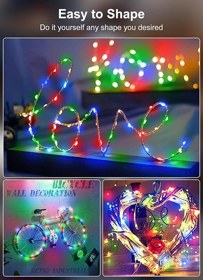 100 LED Christmas Twinkle Lights, 33ft Waterproof for Porch