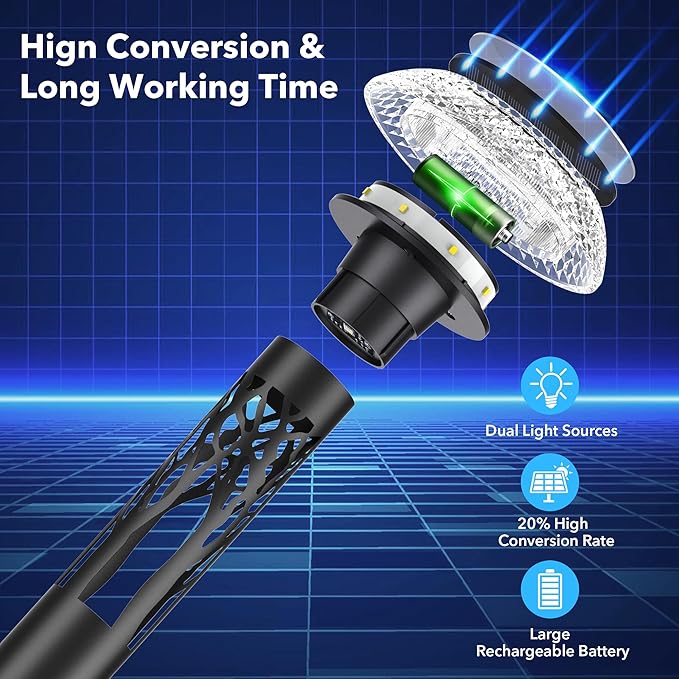 6-Pack Solar Pathway Lights, Waterproof LED Yard Lights
