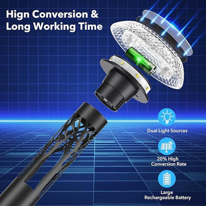 Large Solar Pathway Lights 6 Pack, 8 Modes Solar Lights Outdoor Landscape Lighting for Outside Path Walkway Driveway Sidewalk Patio Lawn Yard Garden Decor