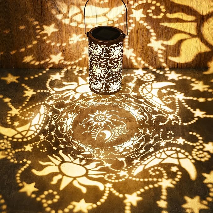 Elegant Hanging Solar Lanterns for Backyard, Waterproof LED
