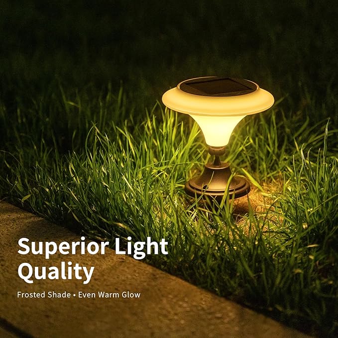 6-Pack Warm White Solar Path Lights, Outdoor Garden LED
