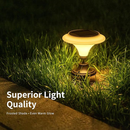 Solar Table Lights Outdoor, 6 Pack Classic Martini-Shaped Lanterns with Base & Ground Stakes, Waterproof LED Solar Powered Decorative Lights for Patio Table Garden Path (Warm White)