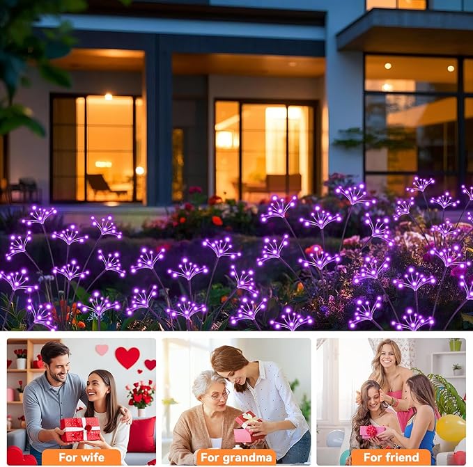 2-Pack Solar Pathway Lights, Waterproof LED Garden Lights