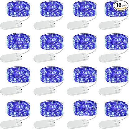 16-Pack Christmas String Lights, 10ft 30 LED Waterproof Twinkle Lights