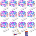 12-Pack 10ft LED Patio String Lights, Waterproof Outdoor