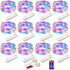 12-Pack 10ft LED Patio String Lights, Waterproof Outdoor