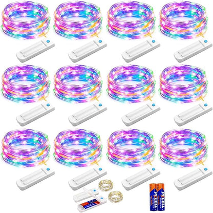 12-Pack 10ft LED Patio String Lights, Waterproof Outdoor