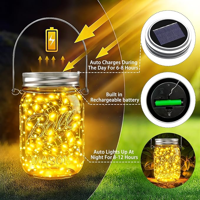 12-Pack LED Patio String Lights, Waterproof Outdoor