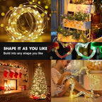 2-Pack 240 LED Christmas Twinkle Lights, 78ft Waterproof for Backyard