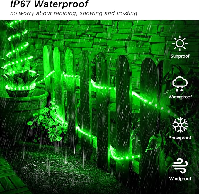 66ft LED Rope Lights, Remote Control Color-Changing
