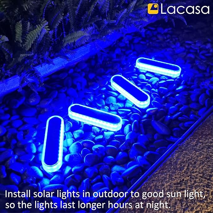 4-Pack Solar Wall Lights, Blue LED