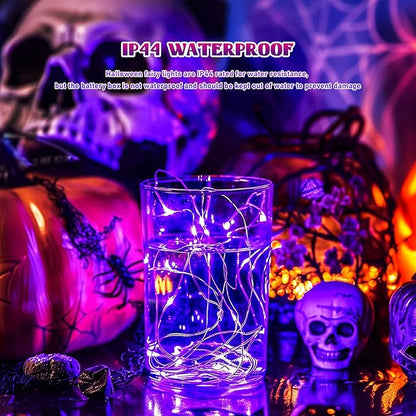 8-Pack Christmas LED String Lights, Waterproof Timer Lights