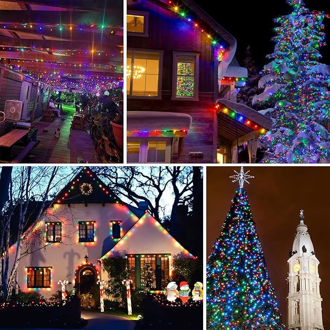2-Pack Christmas String Lights, 180ft 500 LED Waterproof Twinkle Lights