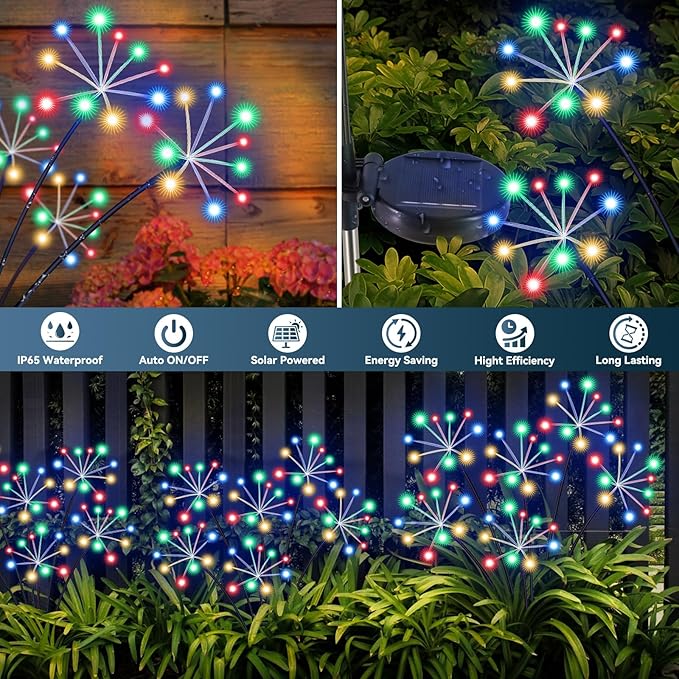 Solar Yard Path Lights 2-Pack, Waterproof