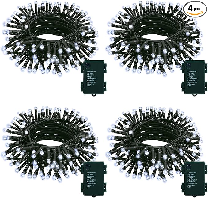 4-Pack Christmas String Lights, 23ft 70 LED Twinkle