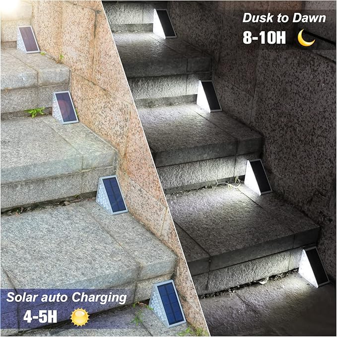 16-Pack Solar Wall Lights, Cool White LED