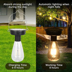Hanging Solar Hanging Lanterns 4-Pack, Metal Backyard Decor