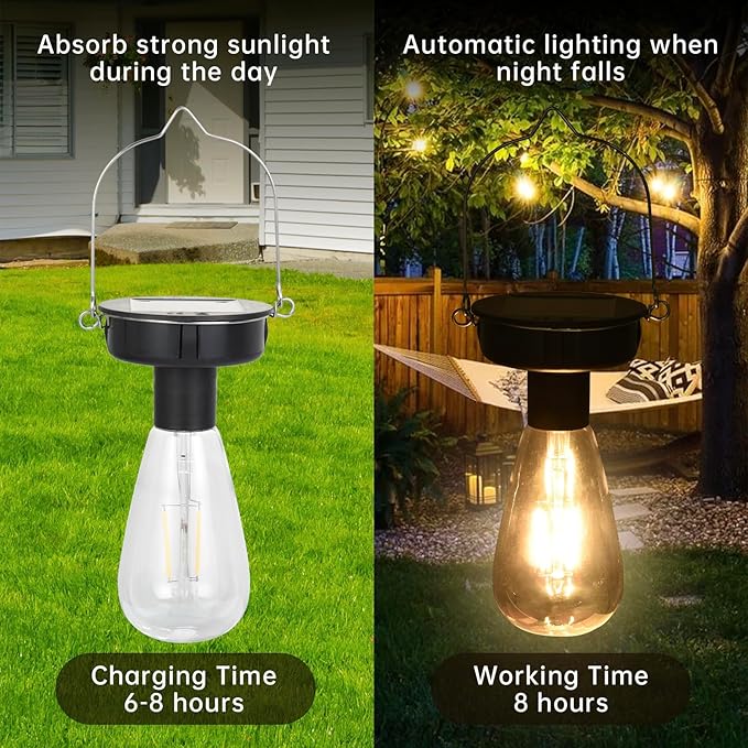 Hanging Solar Hanging Lanterns 4-Pack, Metal Backyard Decor