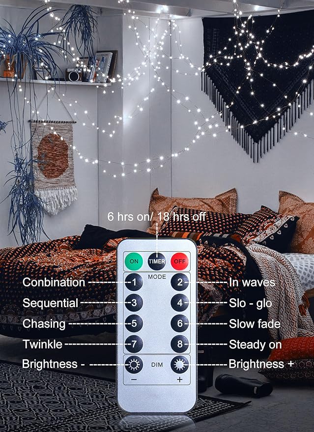 Christmas String Lights, 33ft 100 LED Waterproof Twinkle Lights