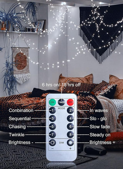 Christmas String Lights, 33ft 100 LED Waterproof Twinkle Lights