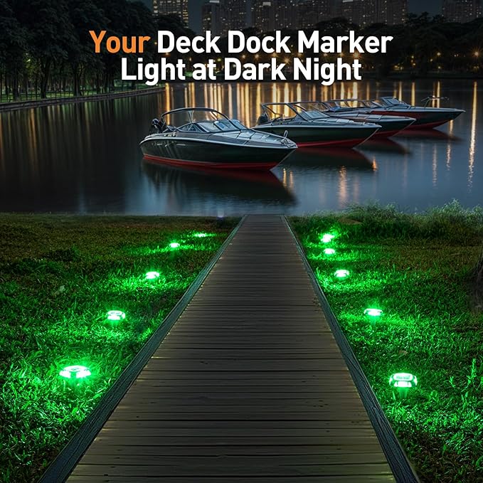 AGPTEK Metal Multi-Colors in 1 Solar Driveway Lights Outdoor 4 Pack, Aluminum RGB Deck Dock Marine LED Solar Powered Waterproof Decorative Marker Security Light for Garden, Yard, Step, Sidewalk, Path