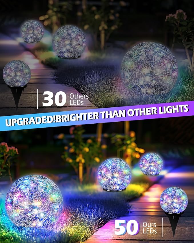 2-Pack Solar Landscape Lights for Driveway