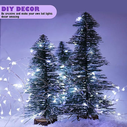 2 Pack 20 Feet 60 Cold White Led Fairy Lights Battery Operated with Remote Control Timer Waterproof Silver Copper Wire Twinkle String Lights for Party Bedroom Wedding Christmas Decorations