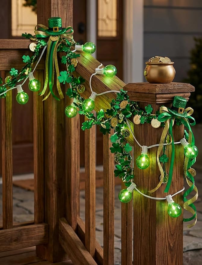 25ft Green String Lights for Backyard, Waterproof LED