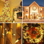 100 LED Christmas Twinkle Lights, 33ft Waterproof for Backyard