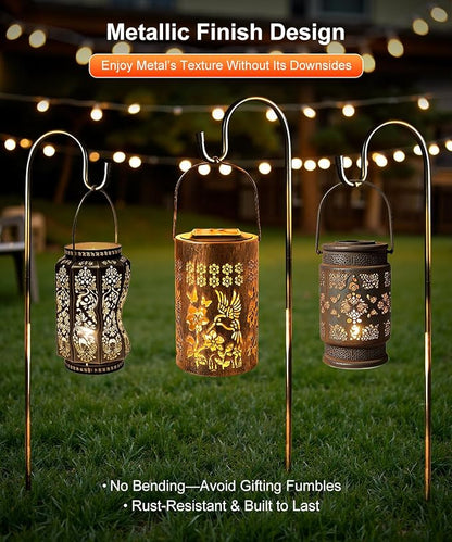 Hummingbird Solar Lanterns Outdoor Waterproof Garden Decor Birthday Gifts for Women, Mothers Day Gifts for Mom, Hanging Solar Lantern Decorations for Yard Patio Porch Deck Backyard Outside