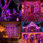 50 LED Halloween Twinkle Lights, 16ft Waterproof for Porch