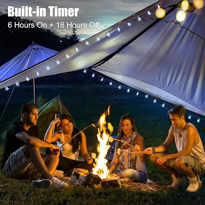 17ft White String Lights for Yard, Waterproof LED