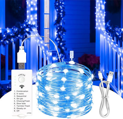 Christmas Yard String Lights, 16ft 50 LED Waterproof