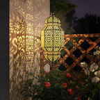 Moroccan Solar Hanging Lantern, 18" Outdoor Pendant
