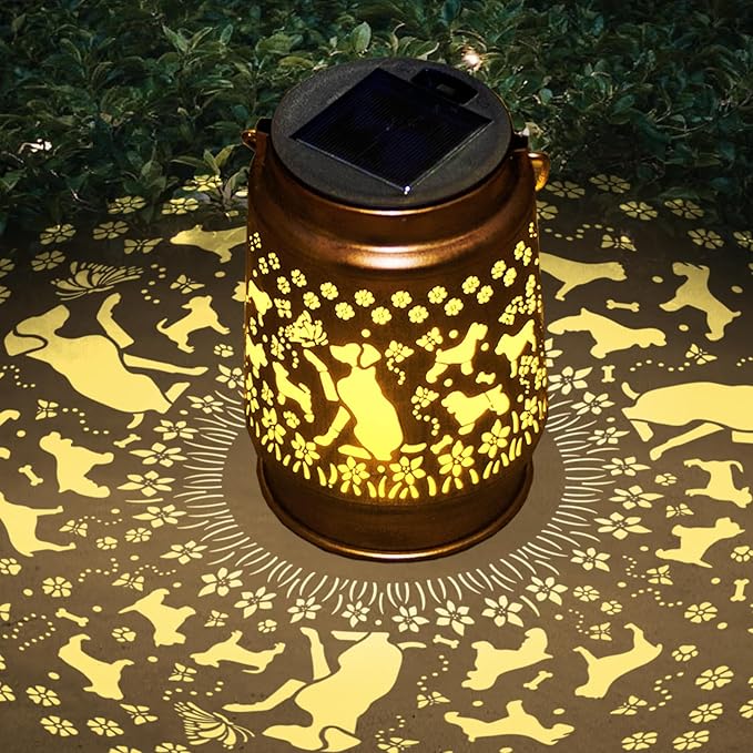 Solar Dog Lanterns, Backyard Hanging LED Decor