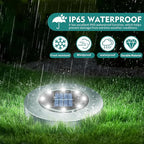 12-Pack In-Ground Solar Lights, Flat LED Walkway