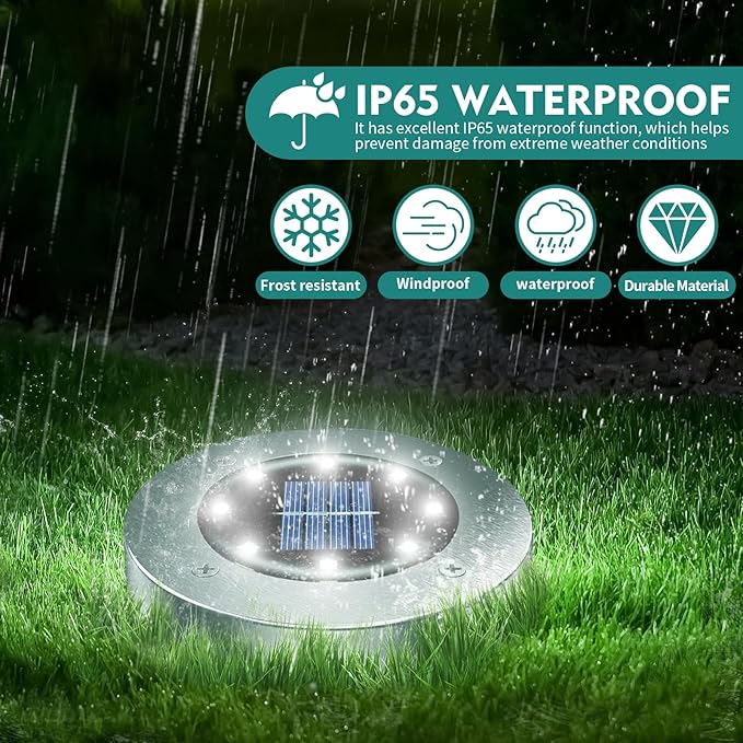 Solar Outdoor Lights - 12 Pack, Waterproof Solar Garden Lights for Landscape, Patio, Pathway, Lawn, Yard, Deck, Driveway, Walkway