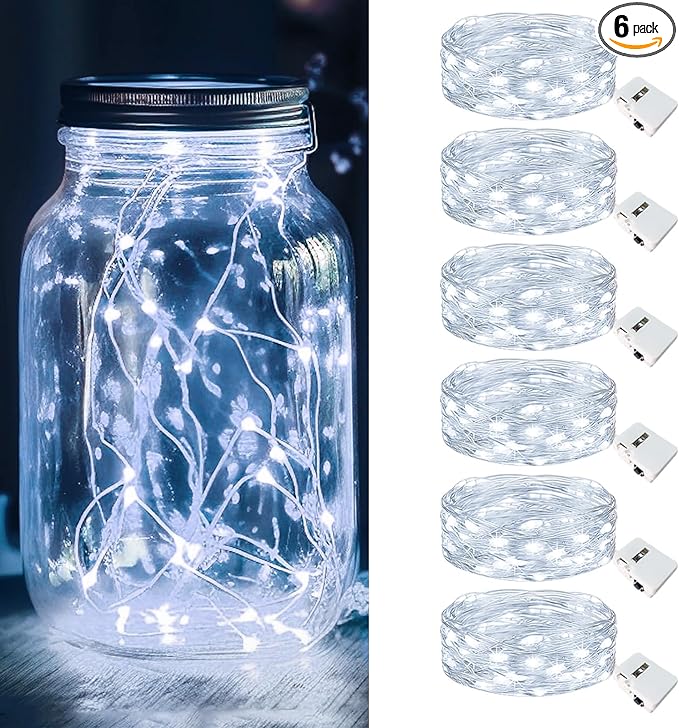 Christmas Fairy Lights 6-Pack, Battery Twinkle Lights