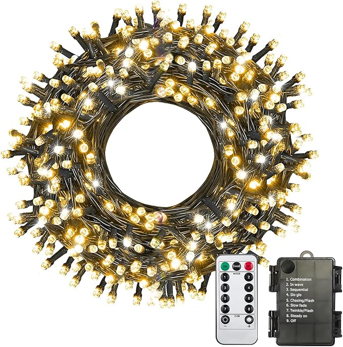 Christmas Backyard String Lights, 33ft 100 LED Waterproof