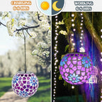 Mosaic Solar Hanging Lanterns, Classic Garden Decor