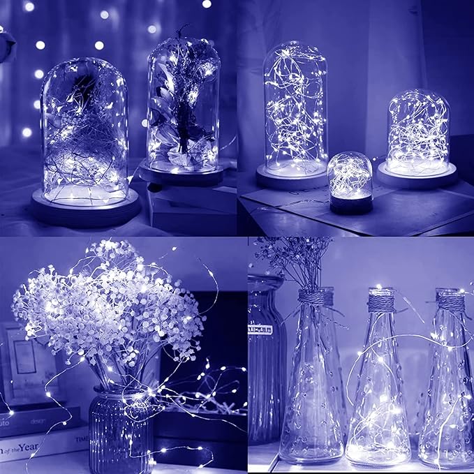 Christmas Fairy Lights 6-Pack, 2ft 50 LED Battery Twinkle Lights