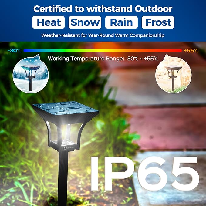 4-Pack IP65 Solar Landscape Lights for Walkway