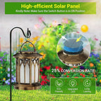 2-Pack Backyard Solar Lanterns, Waterproof LED Garden Lights