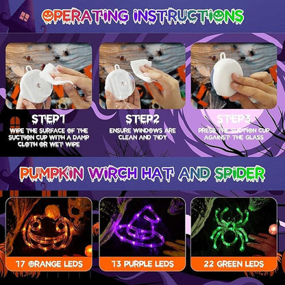 Halloween Fairy Lights 3-Pack, Battery Twinkle Lights